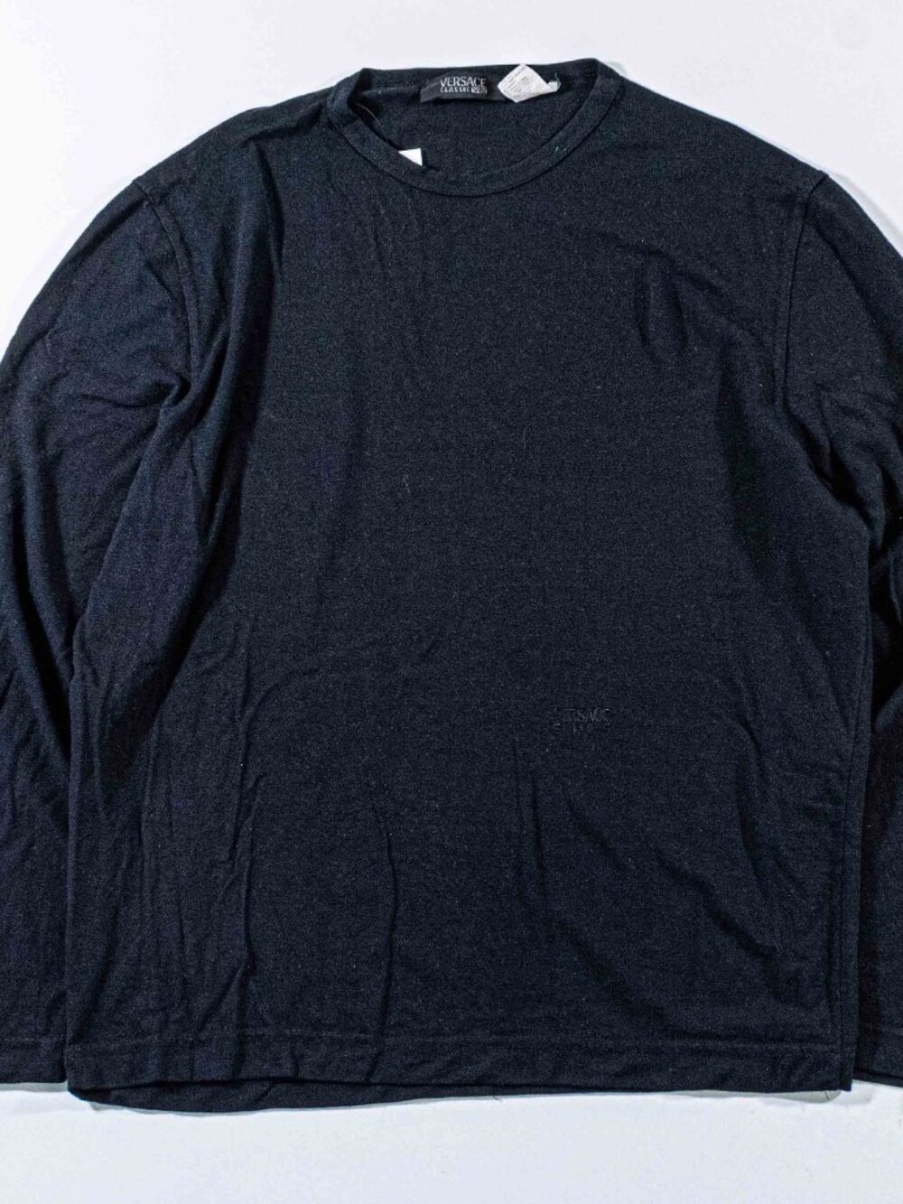 VTG 90s Versace Classic V2 Rayon Wool Long Sleeve T-Shirt Medium Made in Italy